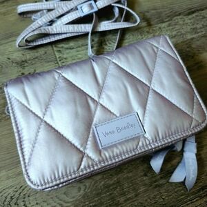 Like New Vera Bradley Lavender Pearl Crossbody Wallet